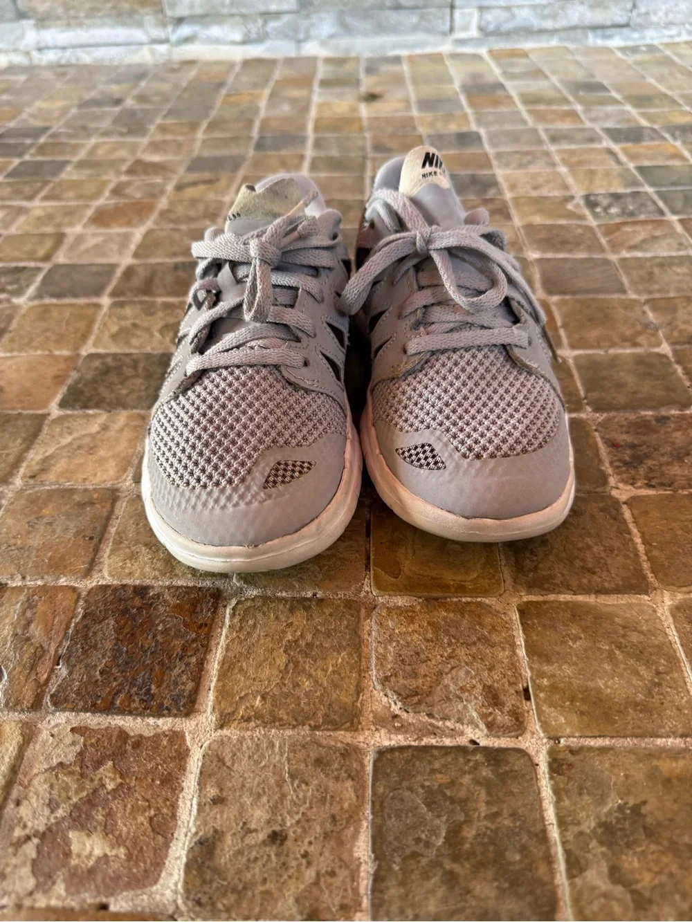 Nike Gray & White Mesh Training Sneakers